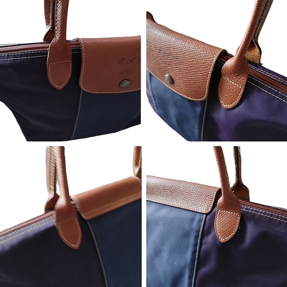 Longchamp Small Purple & Navy Shoulder Tote Bag - Picture 14 of 16
